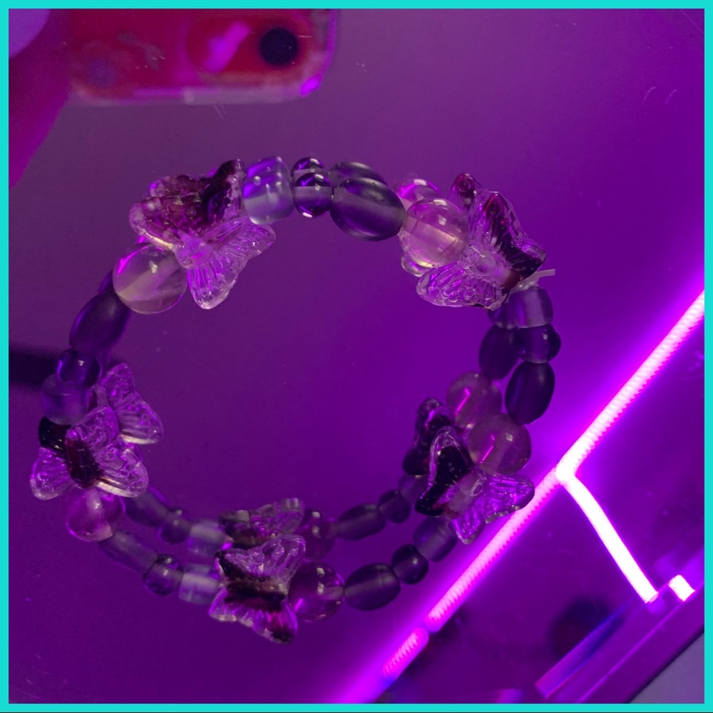 Handmade purple butterfly bracelet